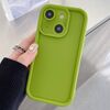 Per iPhone 15 Custodia per telefono in TPU con foro preciso e telaio antiurto satinato (verde fluorescente)
