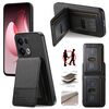 Per OPPO Reno13 F Twill Tessuto Pelle Verticale Flip RFID Card Bag Custodia per Telefono (Nero)