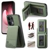 Per OPPO Reno13 F Twill Tessuto Pelle Verticale Flip RFID Card Bag Custodia per Telefono (Verde)