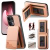 Per OPPO Reno13 F Twill Tessuto Pelle Verticale Flip RFID Card Bag Custodia per Telefono (Rosa)