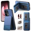 Per OPPO Reno13 F Twill Tessuto Pelle Verticale Flip RFID Card Bag Custodia per Telefono (Blu)