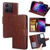Per TCL 503 4G Custodia in pelle con texture di cristallo (marrone)
