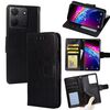 Per TCL 503 4G Custodia in pelle con texture di cristallo (nero)