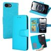 Per iPhone 16e Custodia per telefono in pelle con texture di cristallo (azzurro cielo)