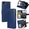 Per iPhone 16e Custodia per telefono in pelle con texture di cristallo (blu reale)