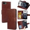 Per iPhone 16e Custodia per telefono in pelle con texture di cristallo (marrone)