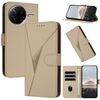 Per Redmi K80 / Xiaomi Poco F7 Pro Custodia per telefono in pelle con fibbia a motivo triangolare (oro)