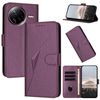 Per Redmi K80 Pro / Xiaomi Poco F7 Ultra Custodia in pelle con fibbia a motivo triangolare (viola scuro)