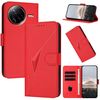 Per Redmi K80 Pro / Xiaomi Poco F7 Ultra Custodia per telefono in pelle con fibbia a motivo triangolare (rosso)