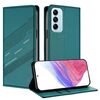 Per Samsung Galaxy M14 5G Global Embossed Multi-funzionale Portafoglio Retro Custodia per Telefono in Pelle (Verde Scuro)