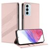 Per Samsung Galaxy M14 5G Global Embossed Multi-funzionale Portafoglio Retro Custodia per Telefono in Pelle (Rosa)