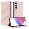 Per Samsung Galaxy M15 Custodia per telefono in pelle retrò con portafoglio multifunzionale in rilievo (rosa)