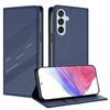 Per Samsung Galaxy M15 Custodia per telefono in pelle retrò con portafoglio multifunzionale in rilievo (blu scuro)