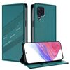 Per Samsung Galaxy M32 4G Global Embossed Multi-funzionale Portafoglio Retro Custodia per Telefono in Pelle (Verde Scuro)