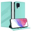 Per Samsung Galaxy M32 4G Global Embossed Multi-funzionale Portafoglio Retro Custodia per Telefono in Pelle (Verde Menta)