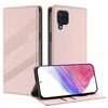 Per Samsung Galaxy M32 4G Global Embossed Multi-funzionale Portafoglio Retro Custodia in Pelle per Telefono (Rosa)