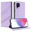 Per Samsung Galaxy M32 4G Global Embossed Multi-funzionale Portafoglio Retro Custodia per Telefono in Pelle (Viola Chiaro)
