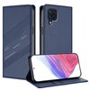 Per Samsung Galaxy M32 4G Global Embossed Multi-funzionale Portafoglio Retro Custodia per Telefono in Pelle (Blu Scuro)