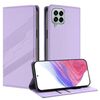 Per Samsung Galaxy M33 5G Custodia per telefono in pelle retrò con portafoglio multifunzionale in rilievo globale (viola chiaro)
