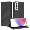 Per Samsung Galaxy S22 5G Custodia per telefono in pelle retrò con portafoglio multifunzionale in rilievo (nero)