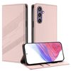 Per Samsung Galaxy S23 FE 5G Custodia per telefono in pelle retrò con portafoglio multifunzionale in rilievo (rosa)