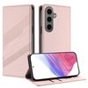 Per Samsung Galaxy S24+ 5G Custodia per telefono in pelle retrò con portafoglio multifunzionale in rilievo (rosa)