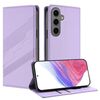 Per Samsung Galaxy S24+ 5G Custodia per telefono in pelle retrò con portafoglio multifunzionale in rilievo (viola chiaro)