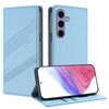 Per Samsung Galaxy S25 5G Custodia per telefono in pelle retrò con portafoglio multifunzionale in rilievo (azzurro chiaro)