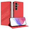Per Samsung Galaxy S25+ 5G Custodia per telefono in pelle retrò con portafoglio multifunzionale in rilievo (rosso)
