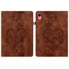 Per iPad 2025/2022 Custodia per tablet intelligente in pelle goffrata Love Hearts (marrone)