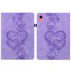 Per iPad 2025/2022 Custodia per tablet intelligente in pelle goffrata Love Hearts (viola)