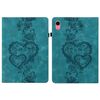 Per iPad 2025/2022 Custodia per tablet intelligente in pelle goffrata Love Hearts (verde)