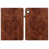 Per iPad Air 11 2025/2024 Custodia per tablet intelligente in pelle goffrata con cuoricini (marrone)