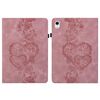 Per iPad Air 11 2025/2024 Custodia per tablet intelligente in pelle goffrata con cuoricini (rosa)