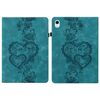 Per iPad Air 11 2025/2024 Custodia per tablet intelligente in pelle goffrata con cuoricini (verde)