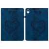Per iPad Air 11 2025/2024 Custodia per tablet intelligente in pelle goffrata con cuoricini (blu scuro)