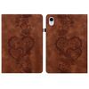 Per iPad mini 6 / mini 2024 Custodia per tablet intelligente in pelle goffrata con cuoricini (marrone)