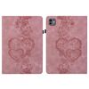 Per iPad Pro 13 2024 Custodia per tablet intelligente in pelle goffrata Love Hearts (rosa)