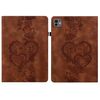 Per iPad Pro 11 2024 Custodia per tablet intelligente in pelle goffrata con cuoricini (marrone)