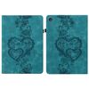 Per iPad mini 5/4/3/2/1 Custodia per tablet in pelle goffrata con cuoricini (verde)
