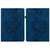 Per iPad mini 5/4/3/2/1 Custodia per tablet in pelle goffrata con cuoricini (blu scuro)