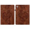 Per iPad Air / Air 2 / 9.7 2017 / 2018 Custodia per tablet intelligente in pelle goffrata con cuoricini (marrone)