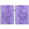 Per iPad Air / Air 2 / 9.7 2017 / 2018 Custodia per tablet intelligente in pelle goffrata con cuoricini (viola)