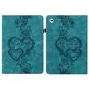 Per iPad Air / Air 2 / 9.7 2017 / 2018 Custodia per tablet intelligente in pelle goffrata con cuoricini (verde)