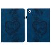 Per iPad Air / Air 2 / 9.7 2017 / 2018 Custodia per tablet intelligente in pelle goffrata con cuoricini (blu scuro)