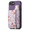 Per iPhone 16e Retro Painted Zipper Portafoglio Custodia Posteriore per Telefono (Viola)
