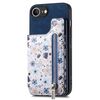 Per iPhone 16e Retro Painted Zipper Back Custodia per telefono (blu)