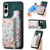 Per Samsung Galaxy S25 Edge 5G Custodia per telefono con cerniera dipinta retrò (verde)