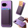 Per Google Pixel 9a Retro Magsafe Card Bag PU Cover posteriore Custodia per telefono (viola)