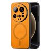 Per Xiaomi 15 Ultra Solid Color Retro Magsafe PU Back Cover Custodia per telefono (giallo)